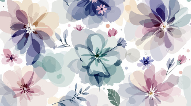 Vintage pink and purple seamless floral pattern with flowers, leaves, and spring nature design illustration vector background textile backdrop ornament