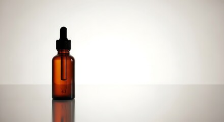 Amber dropper bottle for essential oils serum or liquid medicine on white background studio shot isolated