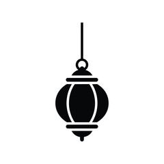 Hanging Lantern Black Silhouette Icon