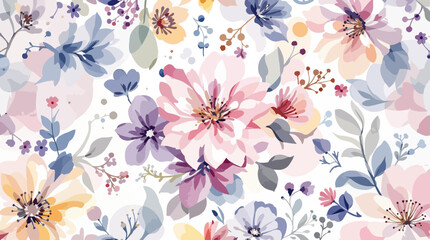 Flower all over print digital floral bright colours 