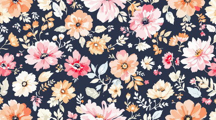 Seamless floral pattern with vintage rose flowers, leaves, and butterflies for fabric design