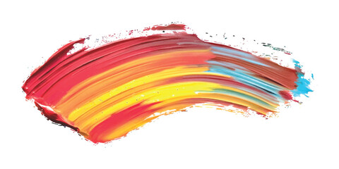 Vibrant acrylic paint stroke texture with bold colorful artistic smear