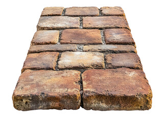 Old rustic stone pavement path, isolated