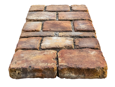 Old rustic stone pavement path, isolated