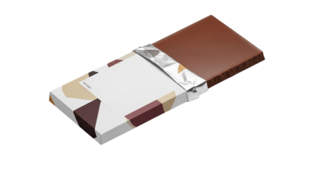 Handmade Chocolate Bar Mockup Floating Transparent Background