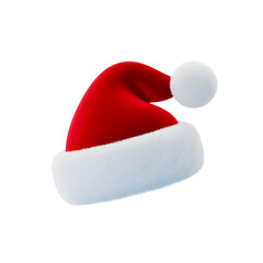 Festive santa hat for christmas holiday celebration on transparent background