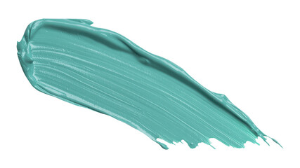 textured abstract aquamarine color paint stroke isolated on transparent background, png