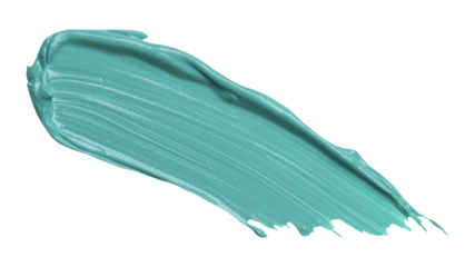 textured abstract aquamarine color paint stroke isolated on transparent background, png