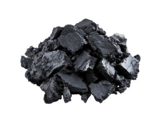 Pile of shiny black coal chunks