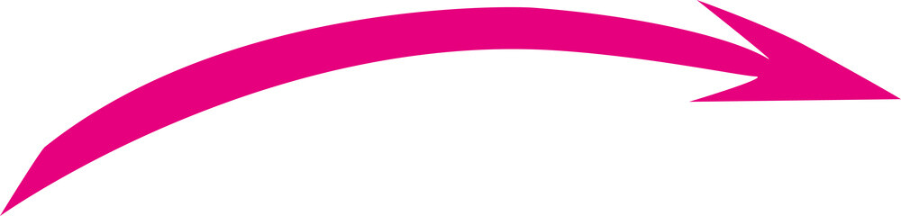 Pink  Curved Arrow Pointing Right – Bold Brush Stroke Style, Vector on Transparent Background