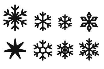 Snowflake Icon Array. Snowflake Art. Filled icon set of Snowflake Art: snowflake large, snowflake medium,