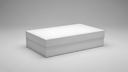 Naklejka premium Minimalist white rectangular gift box with lid for product display