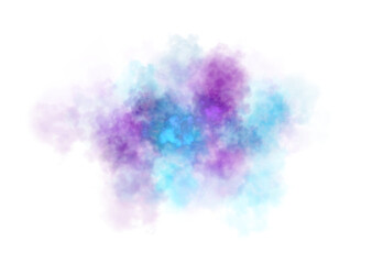 Soft transparent cloud with pastel blue, pink and purple hues on transparent background for abstract design
