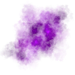 Soft transparent cloud with vibrant pink and purple hues on transparent background for abstract artistic design
