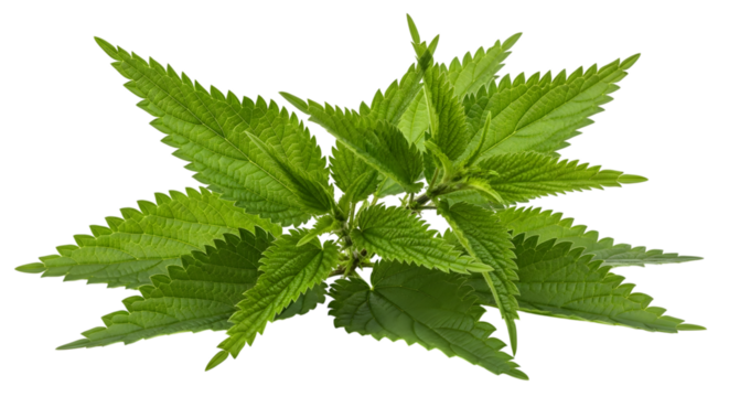 Fresh green nettle plant isolated on transparent background