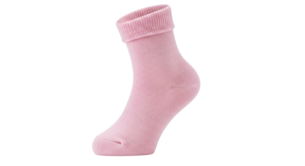 A soft and cozy pink fuzzy sock, perfect for warmth and comfort, presented on a clean transparent background, highlighting its texture and inviting feel, isolated on transparent background