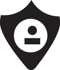 User profile security shield icon