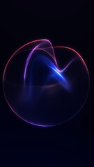 Smooth neon gradient orb made for vertical smartphone wallpapers. Elegant futuristic circle with glowing blue, pink and purple light on dark fullscreen background for mobile digital art.