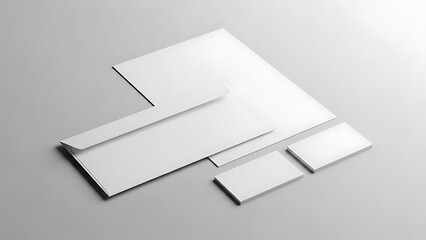 Blank white corporate identity branding stationery mockup template.