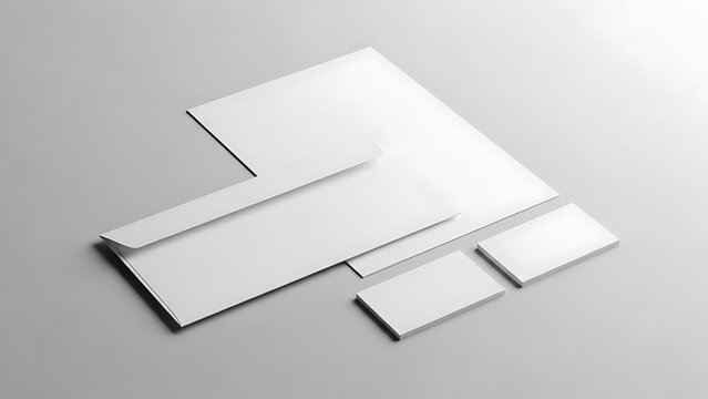 Blank white corporate identity branding stationery mockup template.