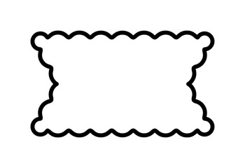 Geometric decorative frames or stickers in the shape of a butterfly rectangle with a wavy or zigzag edge, outline border graphic design