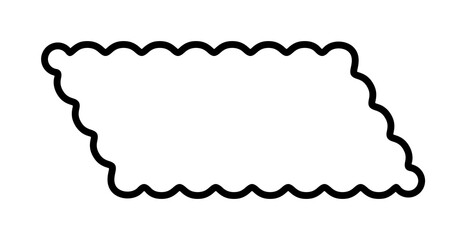 Geometric decorative frames or stickers in the shape of a rectangle with a wavy or zigzag edge, outline border graphic design