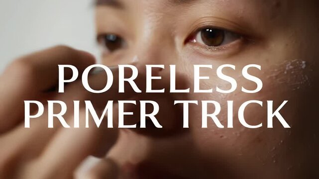 Woman applying makeup primer.