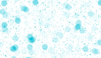 Abstract cyan bokeh lights and floating particles overlay for creative design projects. isolated on...