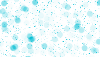 Abstract cyan bokeh lights and floating particles overlay for creative design projects. isolated on transparent background