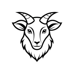 Takin Head Outline Vector Illustration