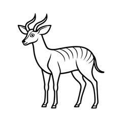 Sitatunga Outline Vector Illustration