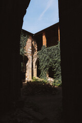Dramatic ruins of the Gothic Rosa Coeli monastery in Doln&iacute; Kounice, Czech Republic. Captures decay and history.