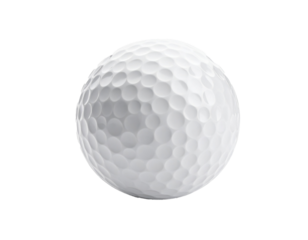 Golfball auf weißem Hintergrund – isolierter, transparenter Freisteller