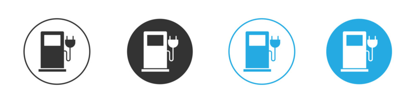 Charging station icons logo vector EPS 10, flat vector illustrations