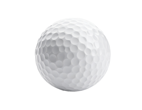 Golfball auf weißem Hintergrund – isolierter, transparenter Freisteller