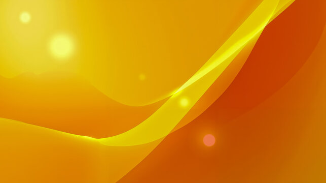 A digital artwork featuring a vibrant abstract design with swirling lines and shapes in shades of yellow and orange with a few small white dots scattered throughout