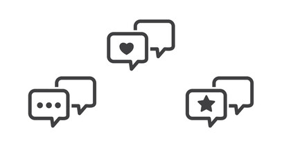 Speech bubbles, icon, vector, flat design.