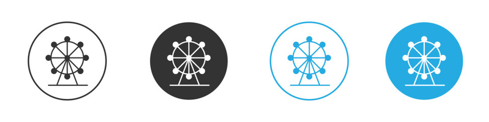 Fototapeta premium Ferris wheel icons logo vector EPS 10, flat vector illustrations