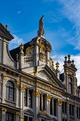 Golden ornaments of Brussels architecture, Belgium 