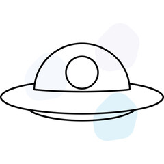 Simple UFO icon drawing design