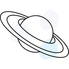 Simple Planet Saturn Outline Drawing