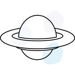 Simple planet icon with ring shape