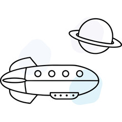 Simple space travel illustration