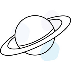 Planet Saturn Icon Design, Space Exploration Graphic Element, Celestial Orb Illustration