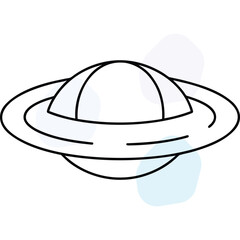 Planet Saturn Icon Design Element Vector Illustration Space Exploration Cosmos