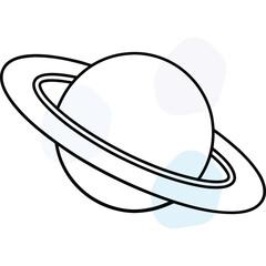 Planet Saturn Icon Graphic Design Element For Space Exploration Concepts