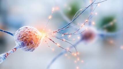 Neural Network Brilliance: A close-up view of neural network cells, with glowing tendrils of electrical activity, creating a sense of scientific exploration and understanding.