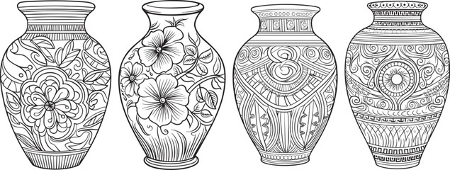 Vase pottery designs