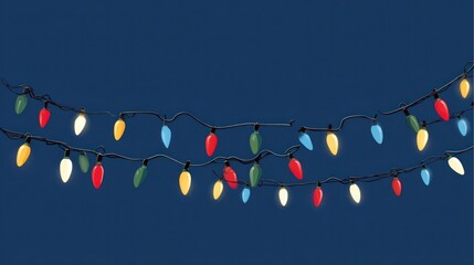 Christmas lights flat style vector