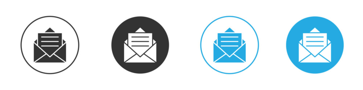 Open envelope icons logo vector EPS 10, flat vector illustrations